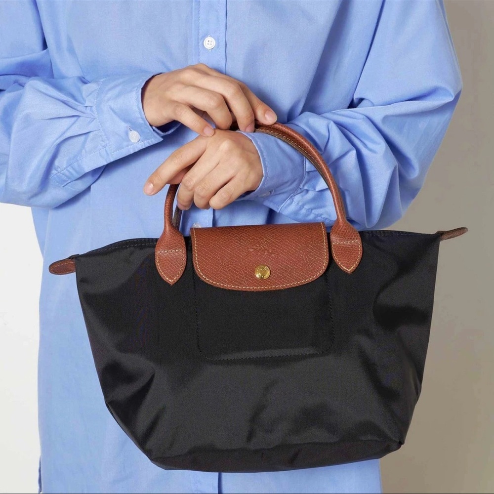 Longchamp Black and Brown Tote Bag - Picture 2 of 10